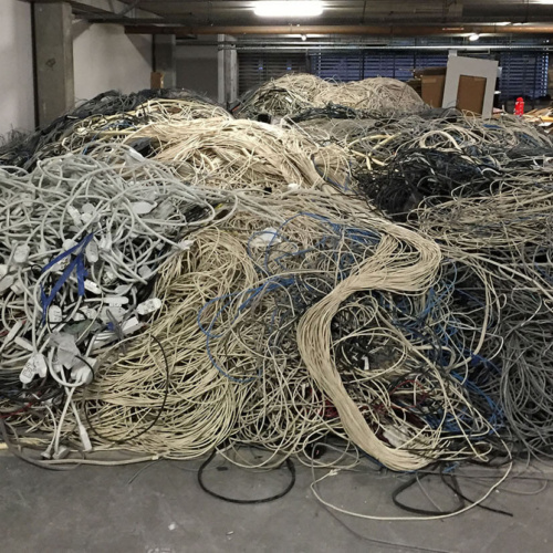 Recycled cabling from an office demolition for a circular economy
