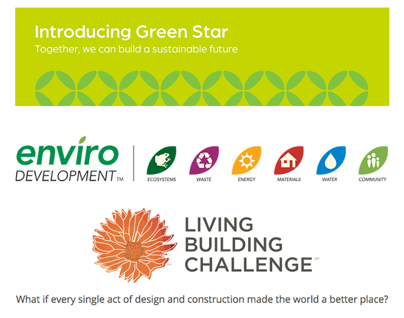 green star envirodevelopment and living building challenge