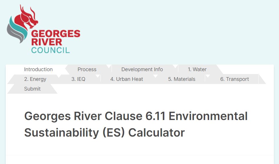 Georges River Council online ESD Calculator goes live